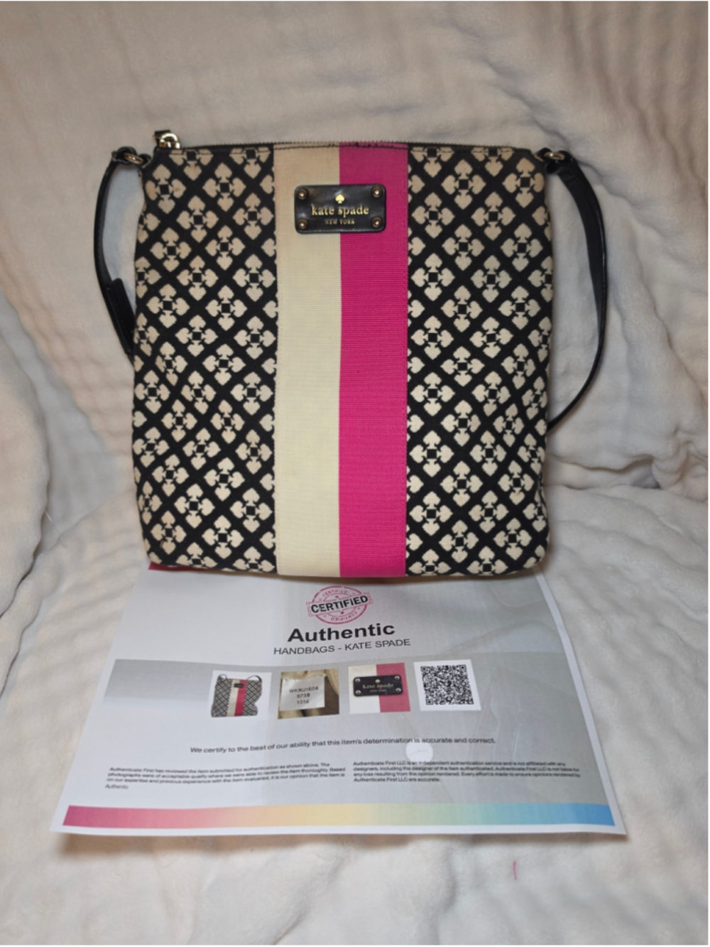 Kate Spade Crossbody Bag Black Beige Pink - Picture 2 of 7